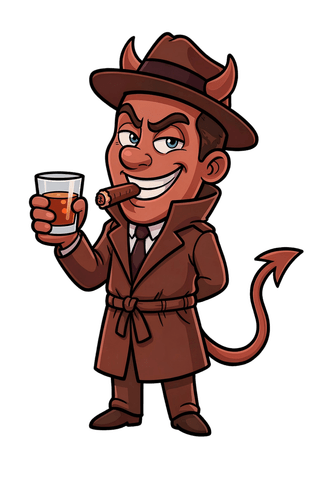 Dumpie with cigar and whiskey