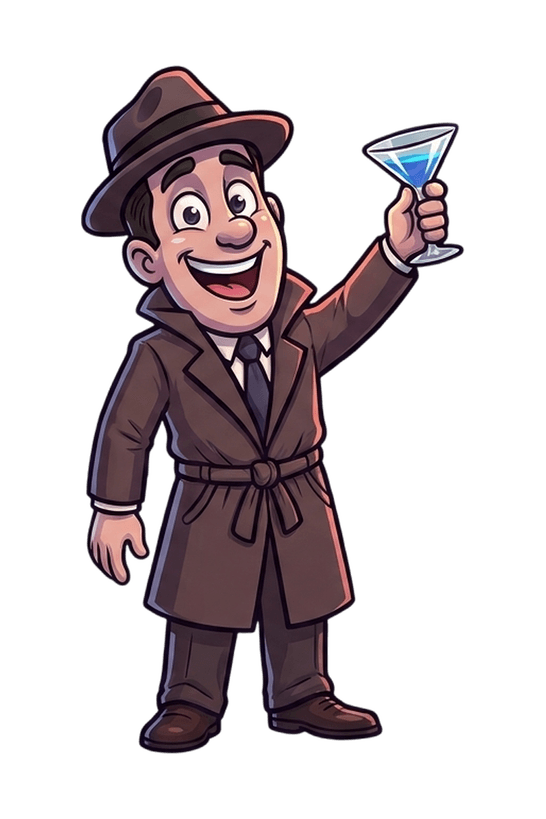 Moonie raising a martini